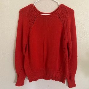 J. CREW Red  Cotton Pointelle Sweater